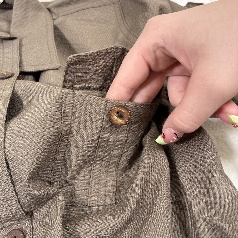 NWT Appleseed’s Brown Button Front Shirt Dress Drawstring Waist Size 6P Charity - Picture 8 of 13